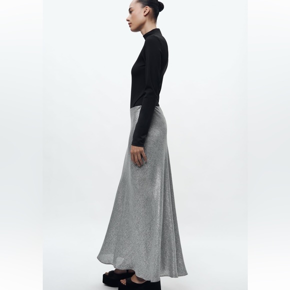 Zara Shimmer Gold Skirt Size L